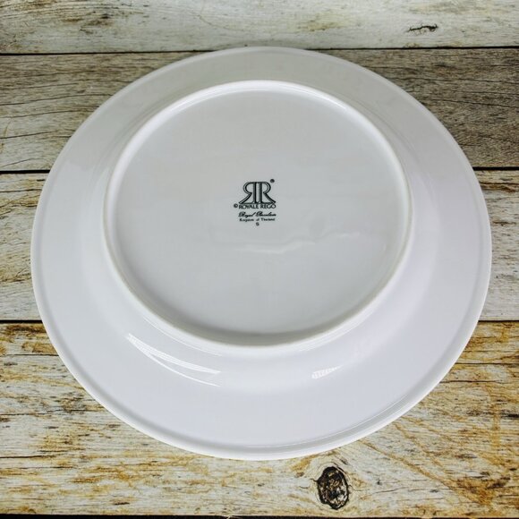 Royal Rego SERENA Restaurant Ware Pink Flower Porcelain White Dinner Plate Set 4 - Picture 9 of 16